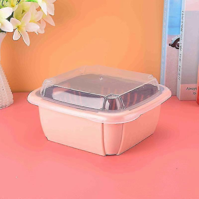Vegetable Washing Double Layer Detachable Drain Basket Kitchen Accessories With Lid
