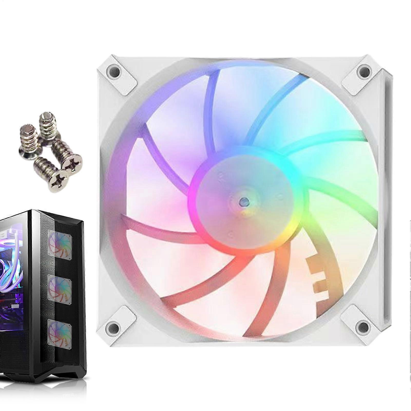 PC Fan ShallowProfile RGB CPU Radiator Cooler For Workstation And Gaming PC White