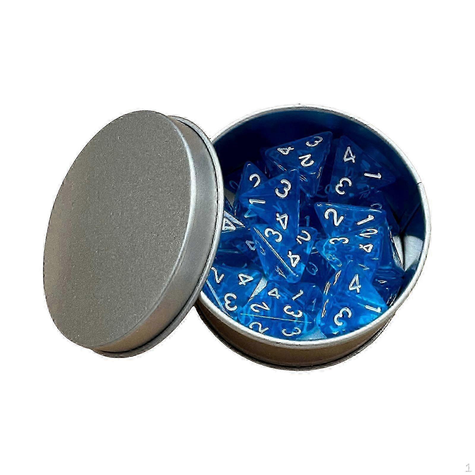 25 Count Pack of 4 Sided Dice Role Playing Game Dices Acrylic Polyhedral Set D4 16mm