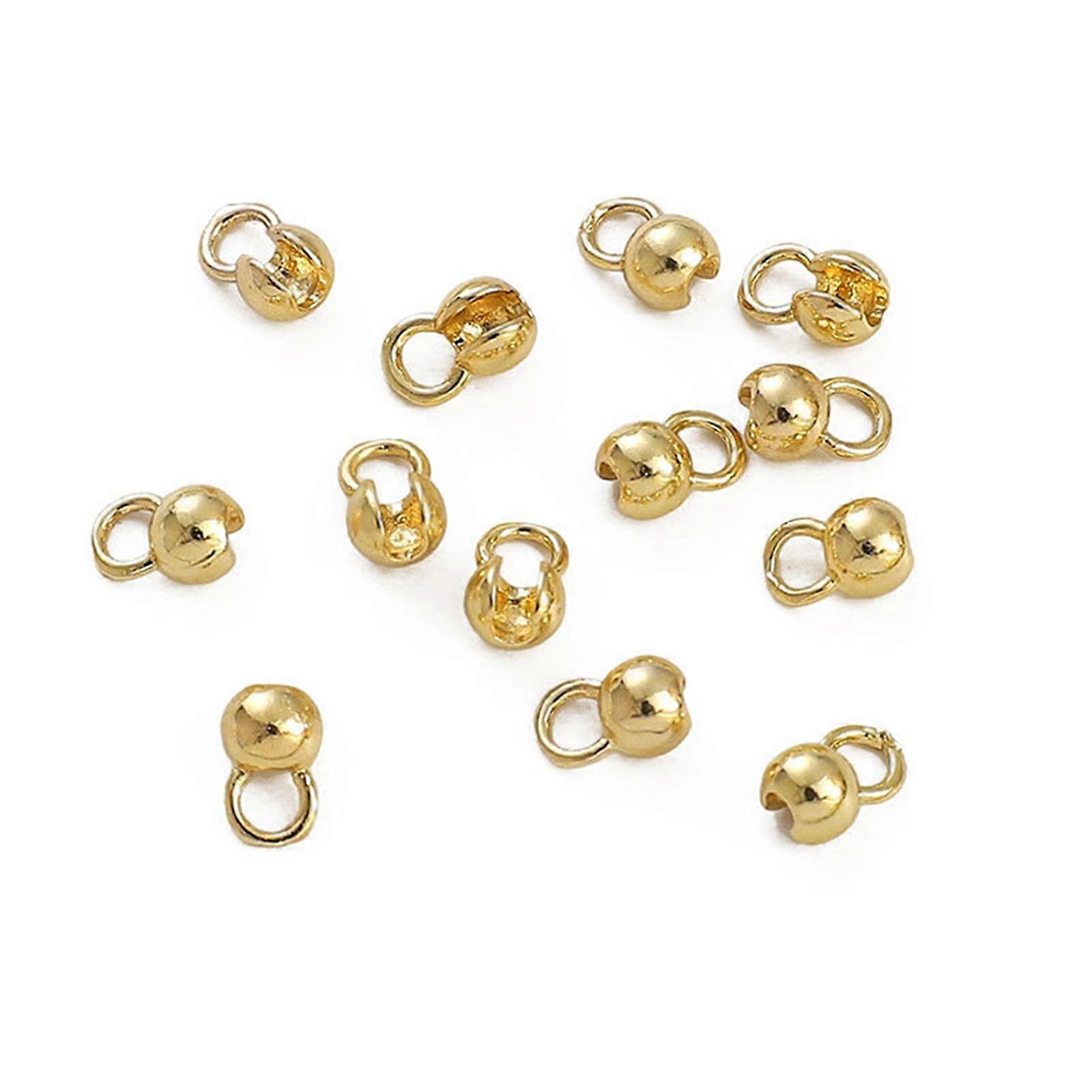 10pcs Clam Shell Bead Tip Ball Chain Connector Secure Closure for Handcrafted Bracelet and Necklace Jewelry Findings Multicolor