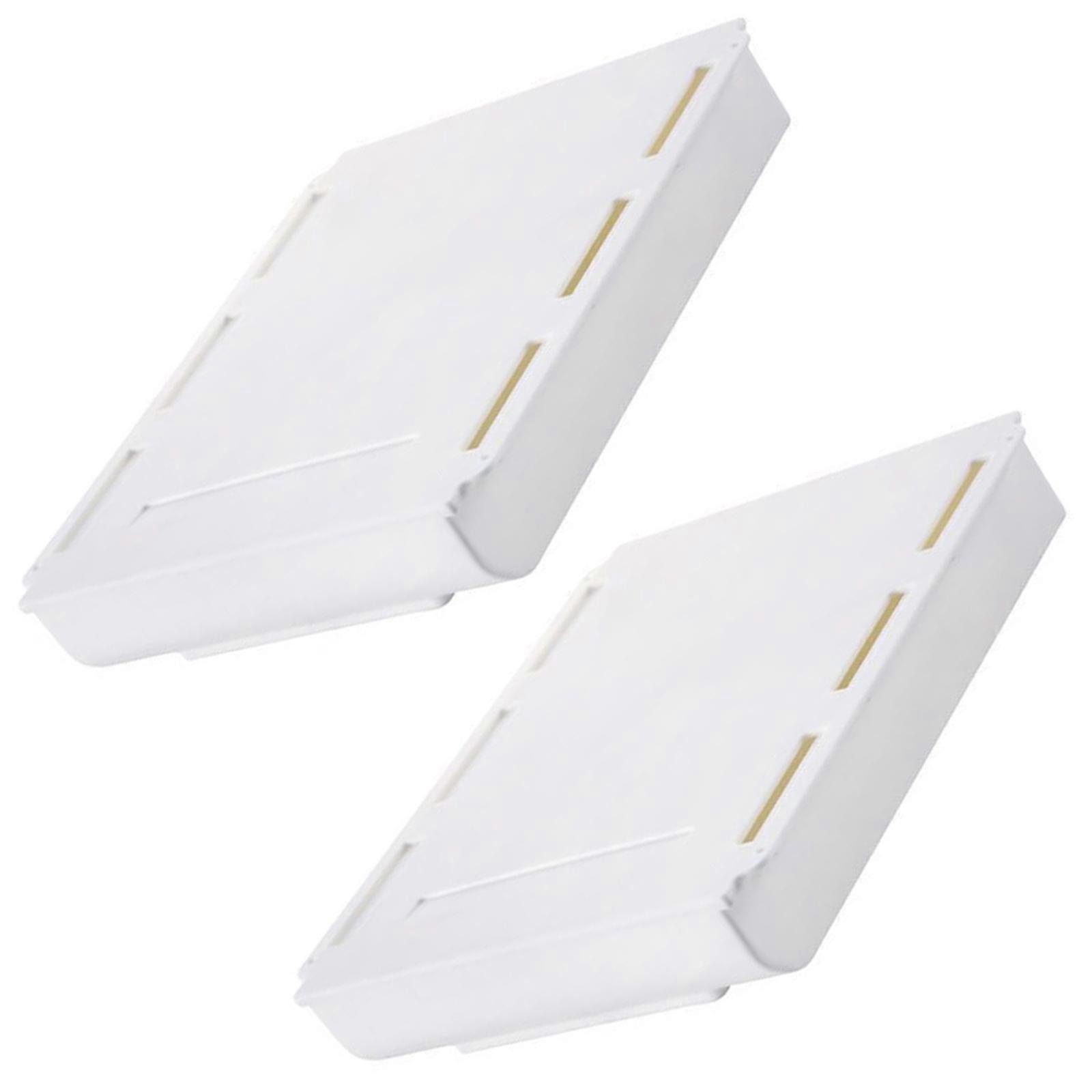 Drillless Adhesive Mount Concealed Storage Box Under Table For Office Home Organization Solution  White Extra large 