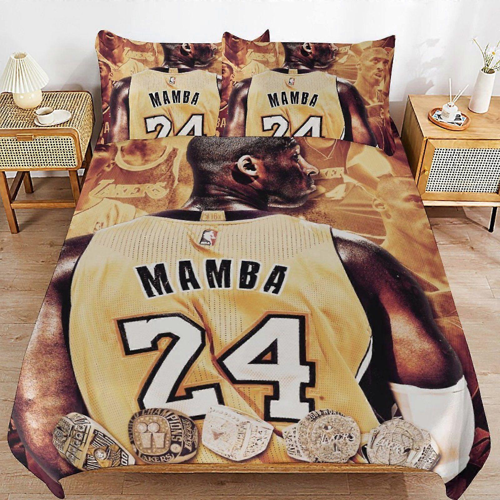 w345 Kobe Bryant Practical Zip Function Smooth Bedding Surface Soft Layer Duvet Cover Sets for Rest Night m345