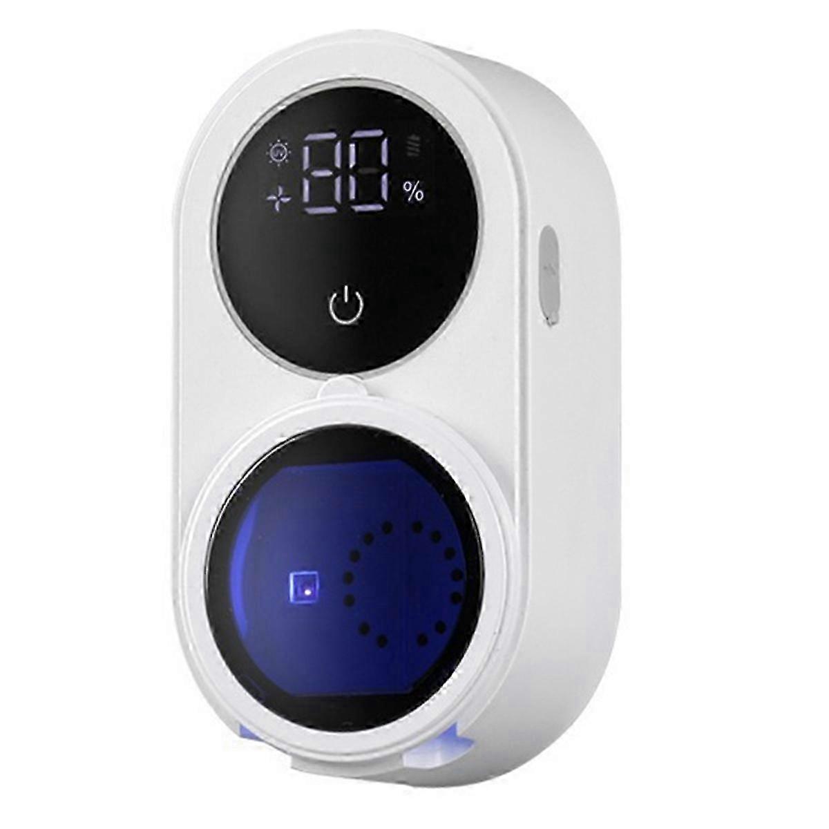 Toothbrush Holder and Cleaner for Bathroom Light Cleaning Fan Drying Automatic Rotating Cover Wall MWhite SZRH