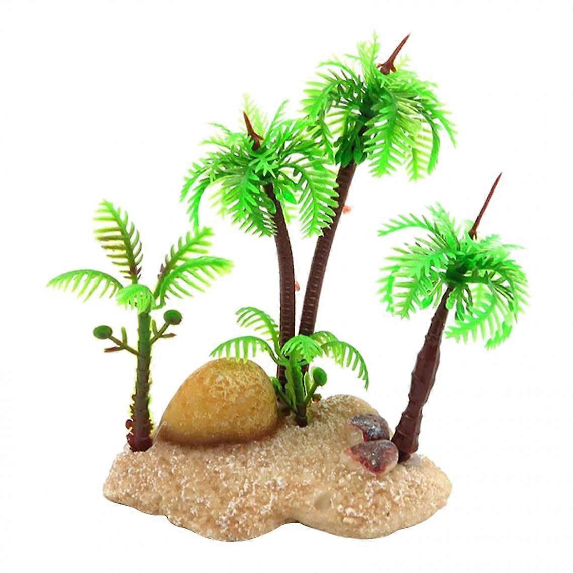 Artificial Plastic Aquarium Plants - Coconut Tree - Various Designs 03