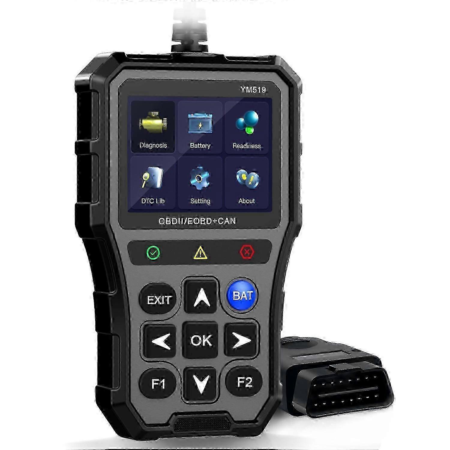 OBD2 Scanner with Battery Tester: High-Resolution Color Screen