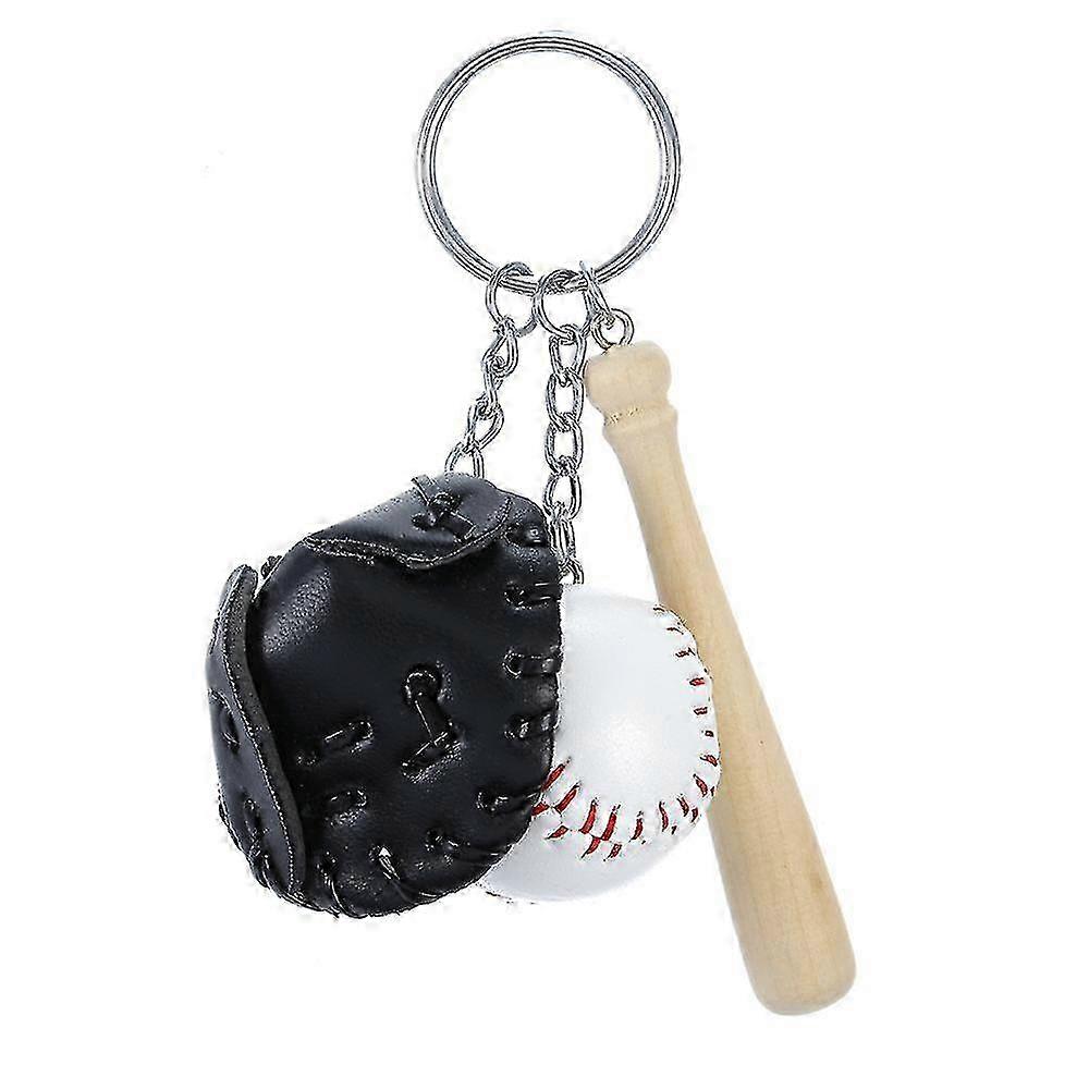 ミニ野球グローブ木製バットペンダントキーホルダーキーホルダースポーツファンギフト-mxbc
