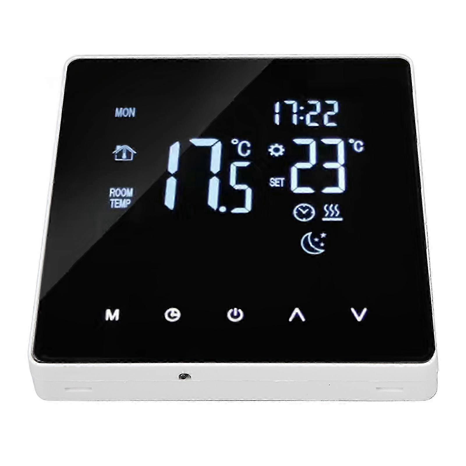 16A 4400W Floor Heating Thermostat with WIFI, AC90 - 240V, Intelligent Timing Programmable, 3 Meter Sensing Cable Included