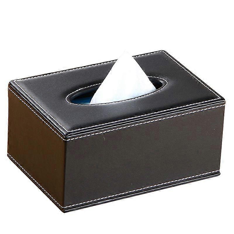 Leather Tissue Box Rectangle Tissue Paper Cover Organizer Holder Home Storage