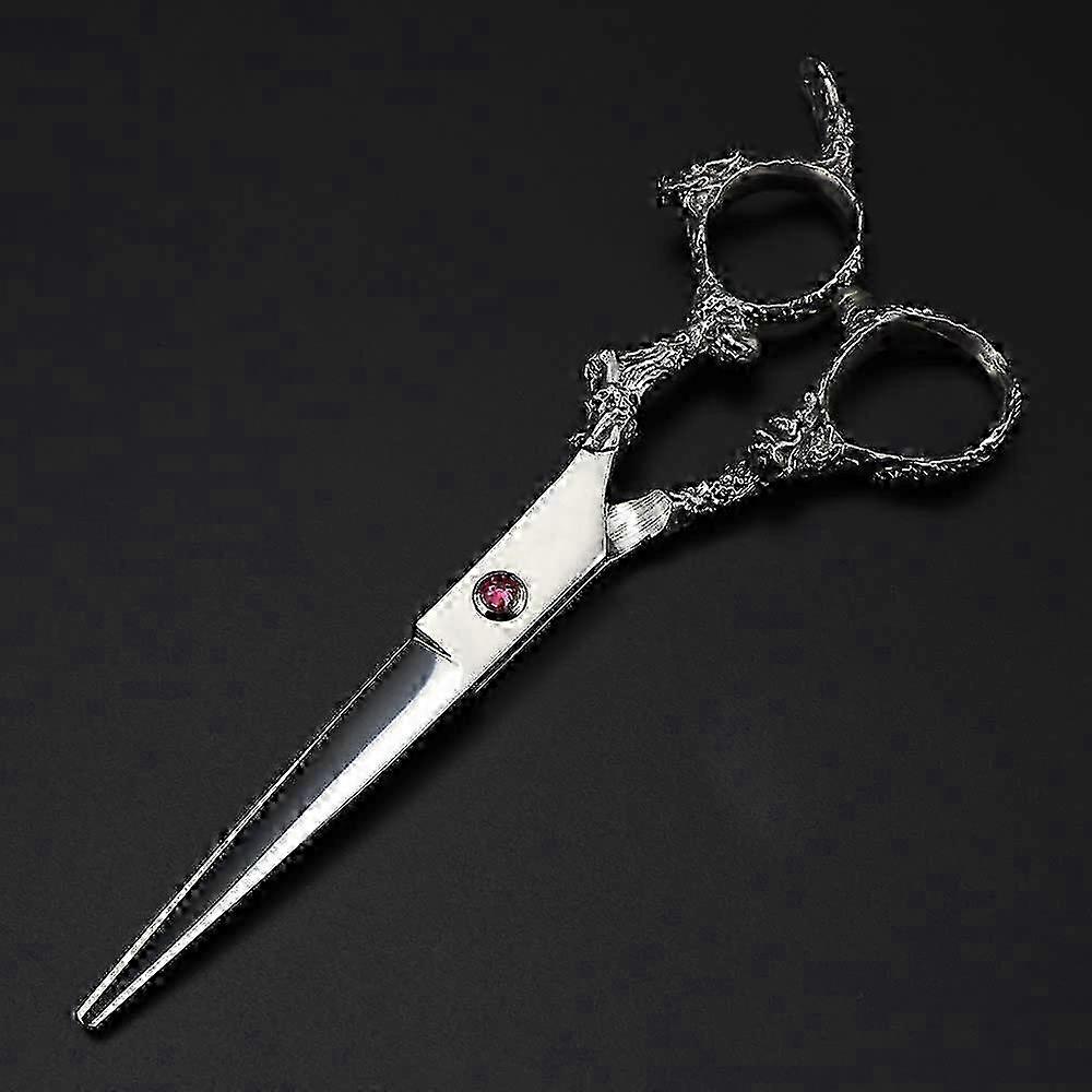 مقص قص الشعر ، 6 بوصات ، فولاذ ياباني احترافي 440C ، مقبض تنين فضي المرجع: 2234