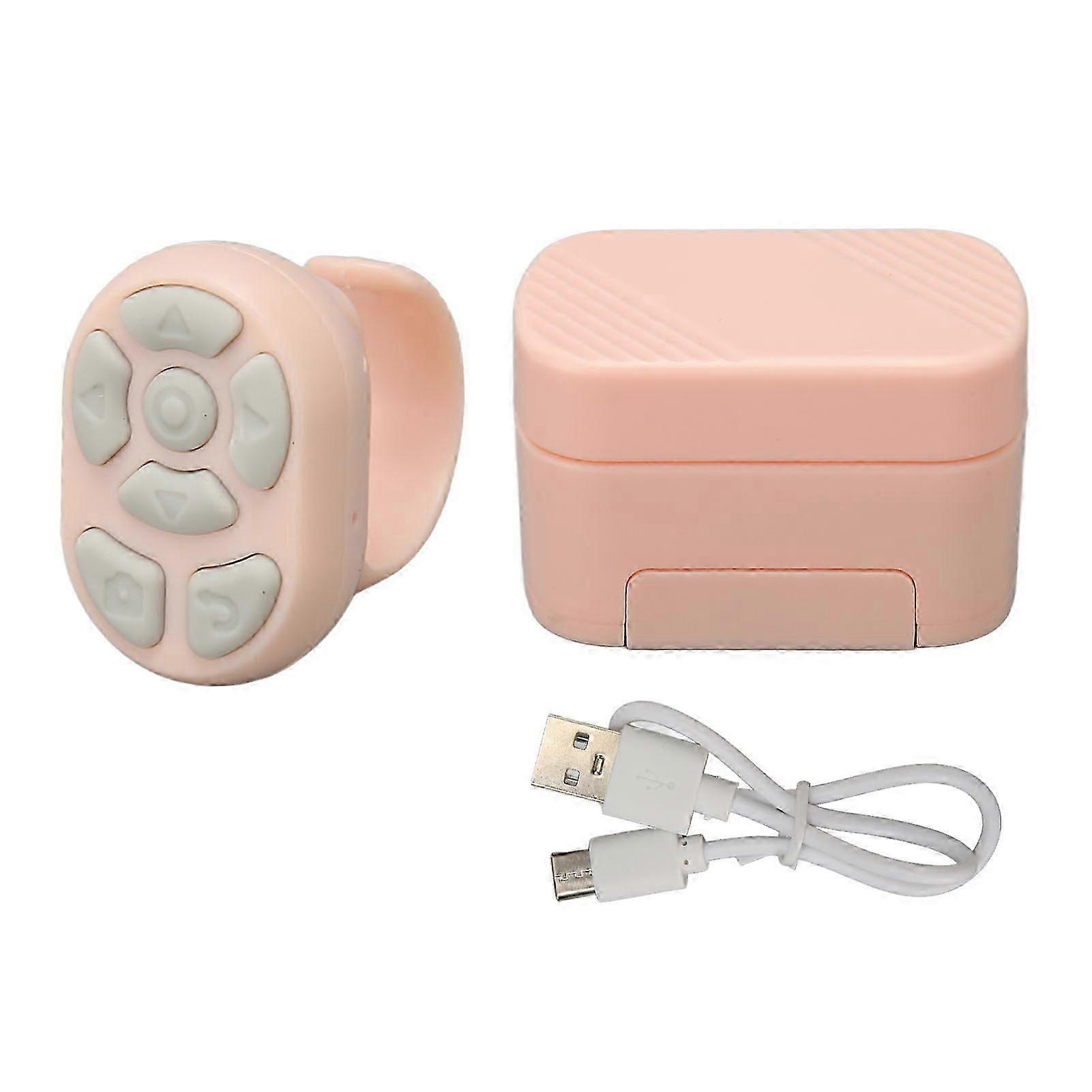 Scrolling Ring Wireless Remote Control Page Turner for Iphone for IOS Tablet for IOS for Android Pink