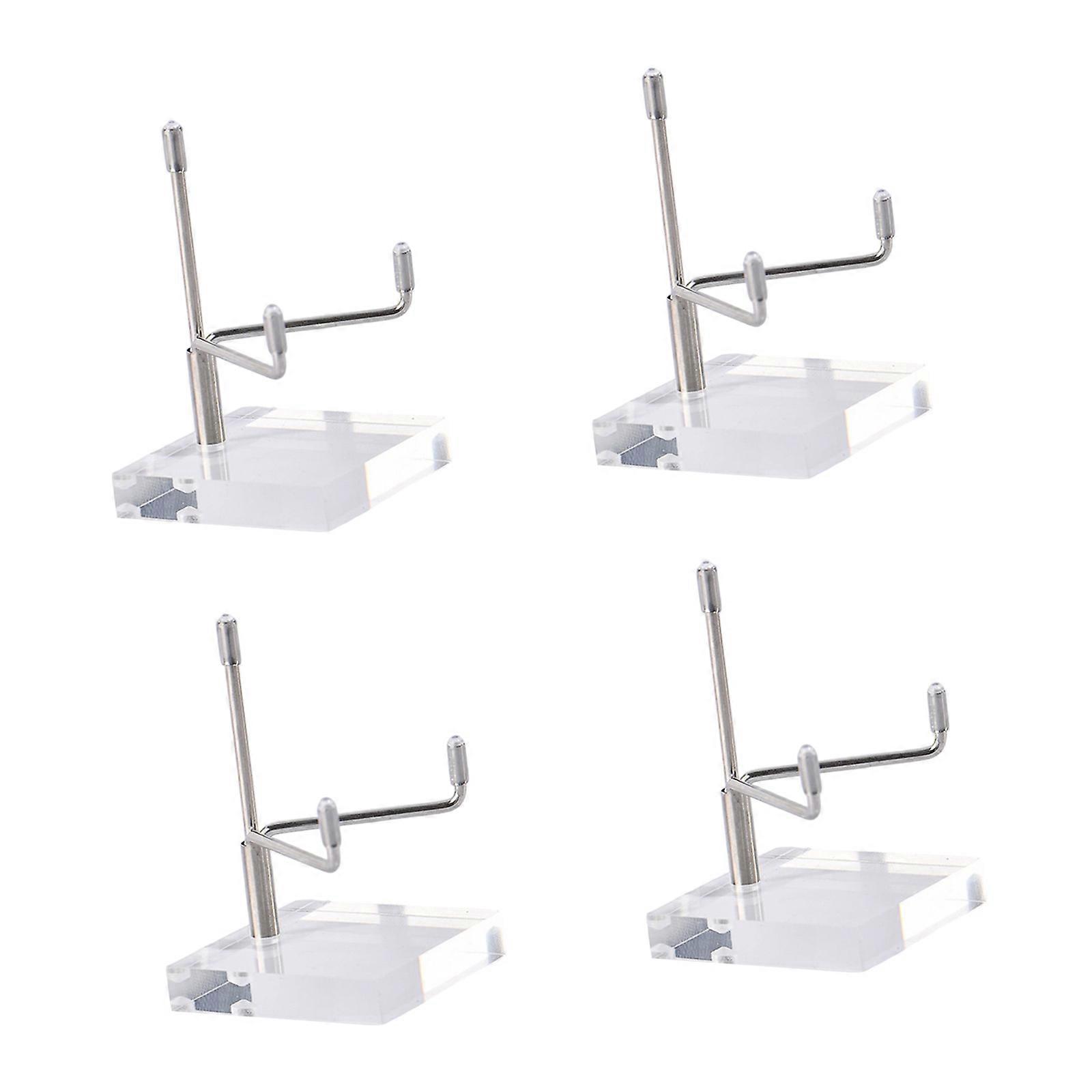 Set of 4 Multifunctional Adjustable Rock Craft Shelf Practical Metal Frame Wood Home Art Display Solution Multicolor