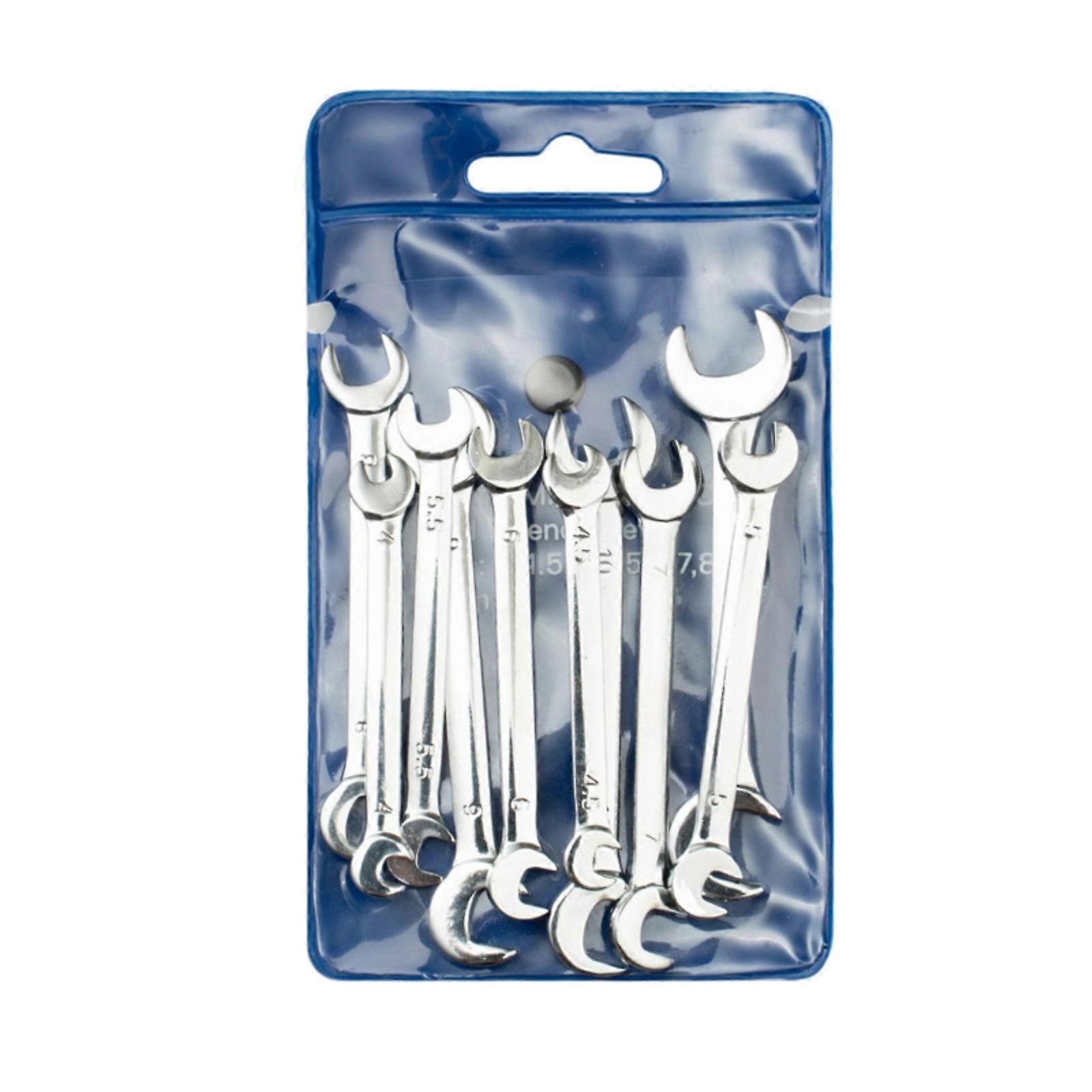 10Pcs Open End Wrench Flat Wrench Tool Multifunction Double End Fixed Open End Wrench Repair Tool for Car Automotive Multicolor