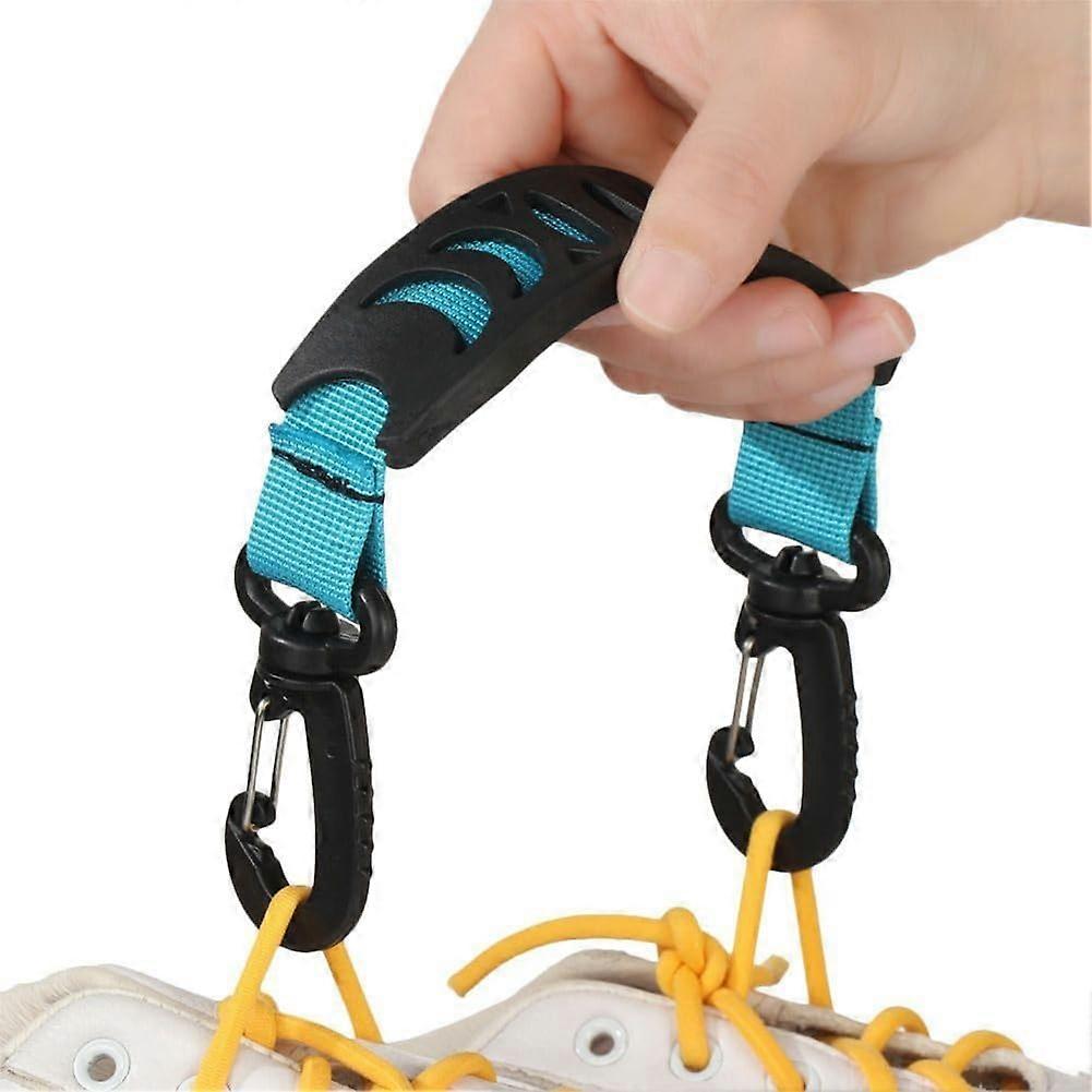 Nylon Ski Boot Carry Strap with Skating Hook for Ice, Roller & Inline Skates 12cm Blue