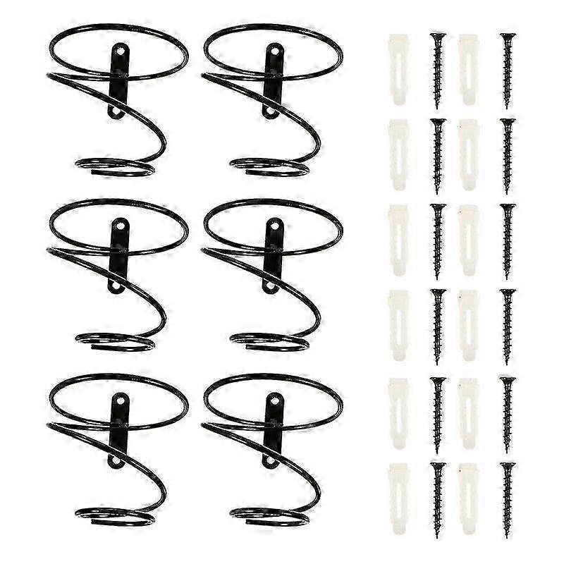 6pcs Single-bottle Wall-mounted Wine Racks Creative Storage Wine Racks (black)