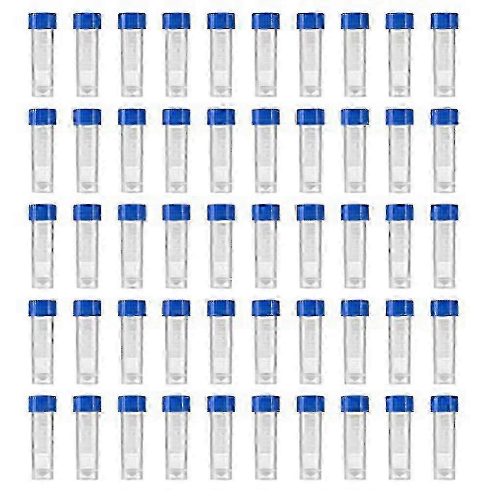 200Pcs 5Ml Plastic Graduated Vial Storage Container Test Tubes with Screw Caps
