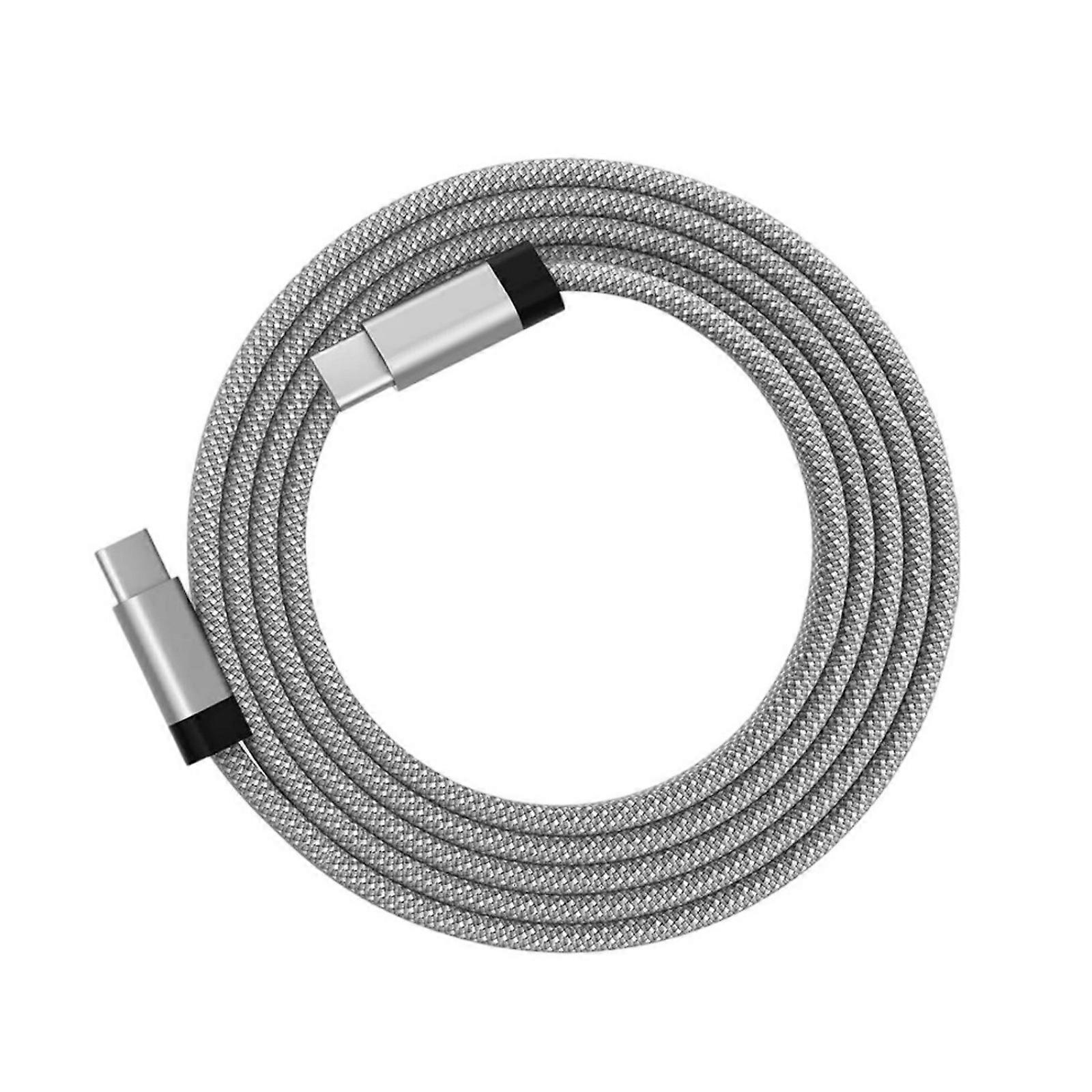 Type C Magnetic Flat Cable USB C to USB C Cable for Quick Charging TangleFree Design Ideal for Modern Users  Silver white