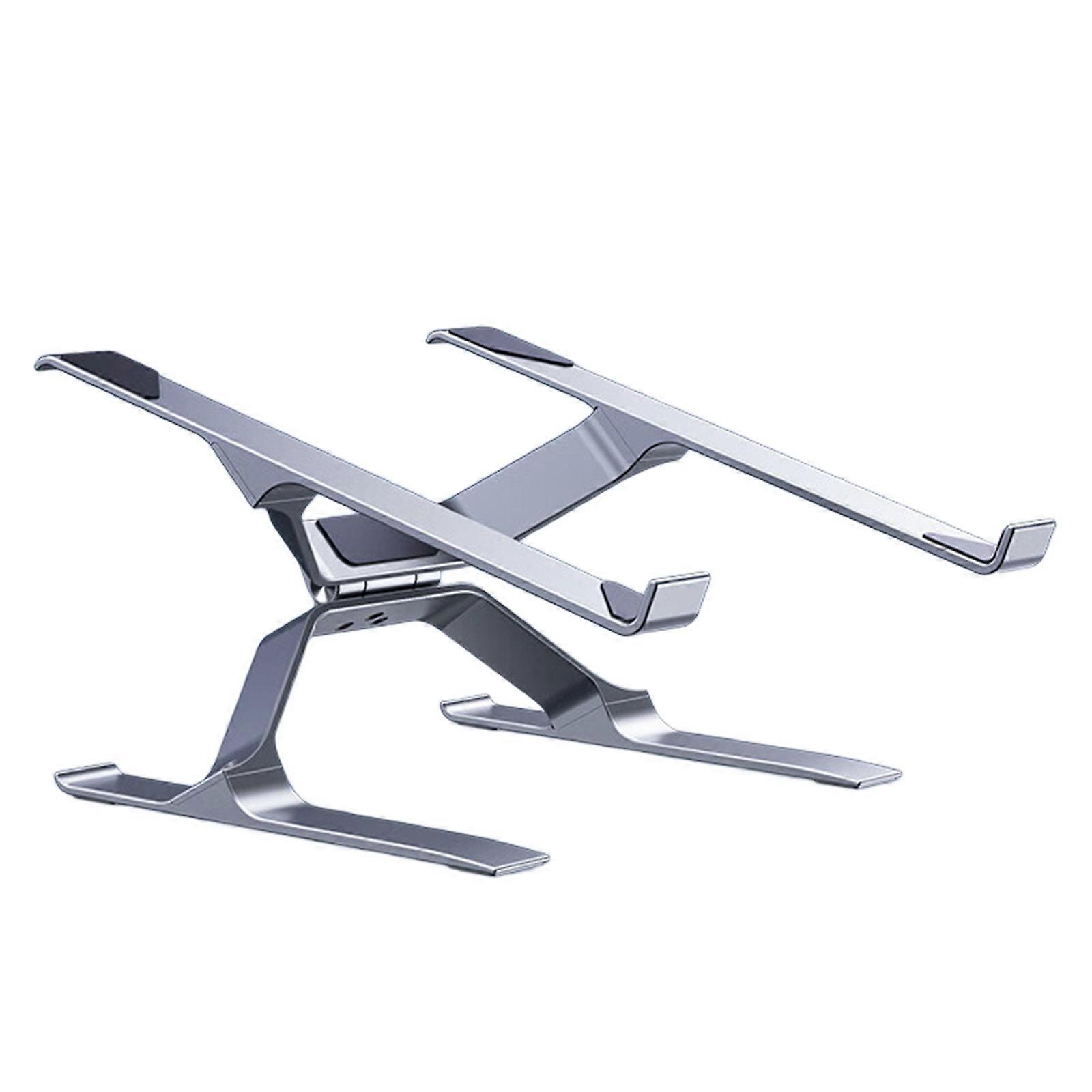 Aluminum Notebook Stand Angle Adjustment Lightweight Foldable For Optimaled Airflows Cooling Notebook Holder  Silver