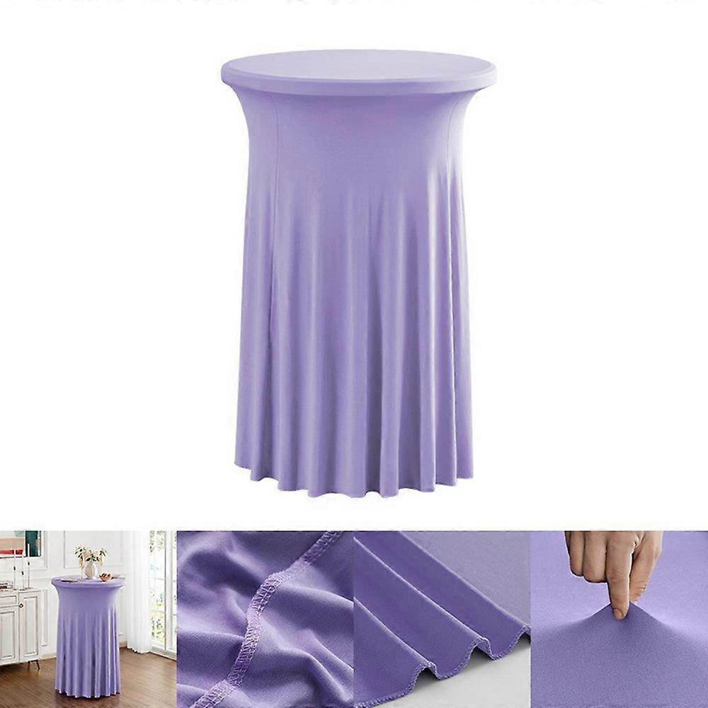 60 x 110cm Elegant Round Cocktail Table Cover for Business Events Solid Color Stretch Skirted Tablec