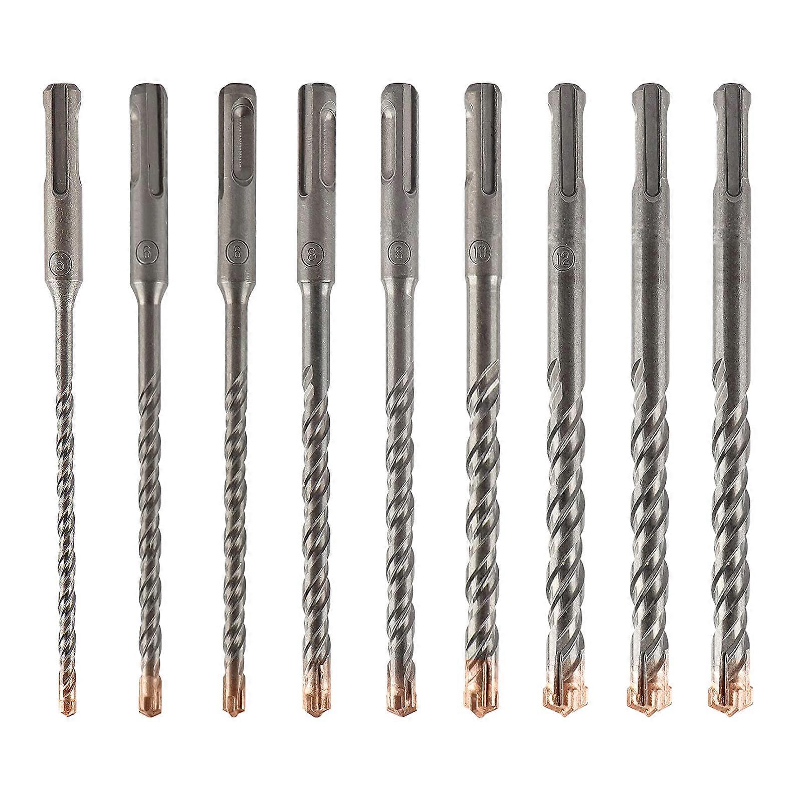 Pack of 8 Masonry Drill Cut Design Efficient SDS Plus Drill Bit Reliable Masonry Drill Bit Kit CrossTip Round Shanks Multicolor