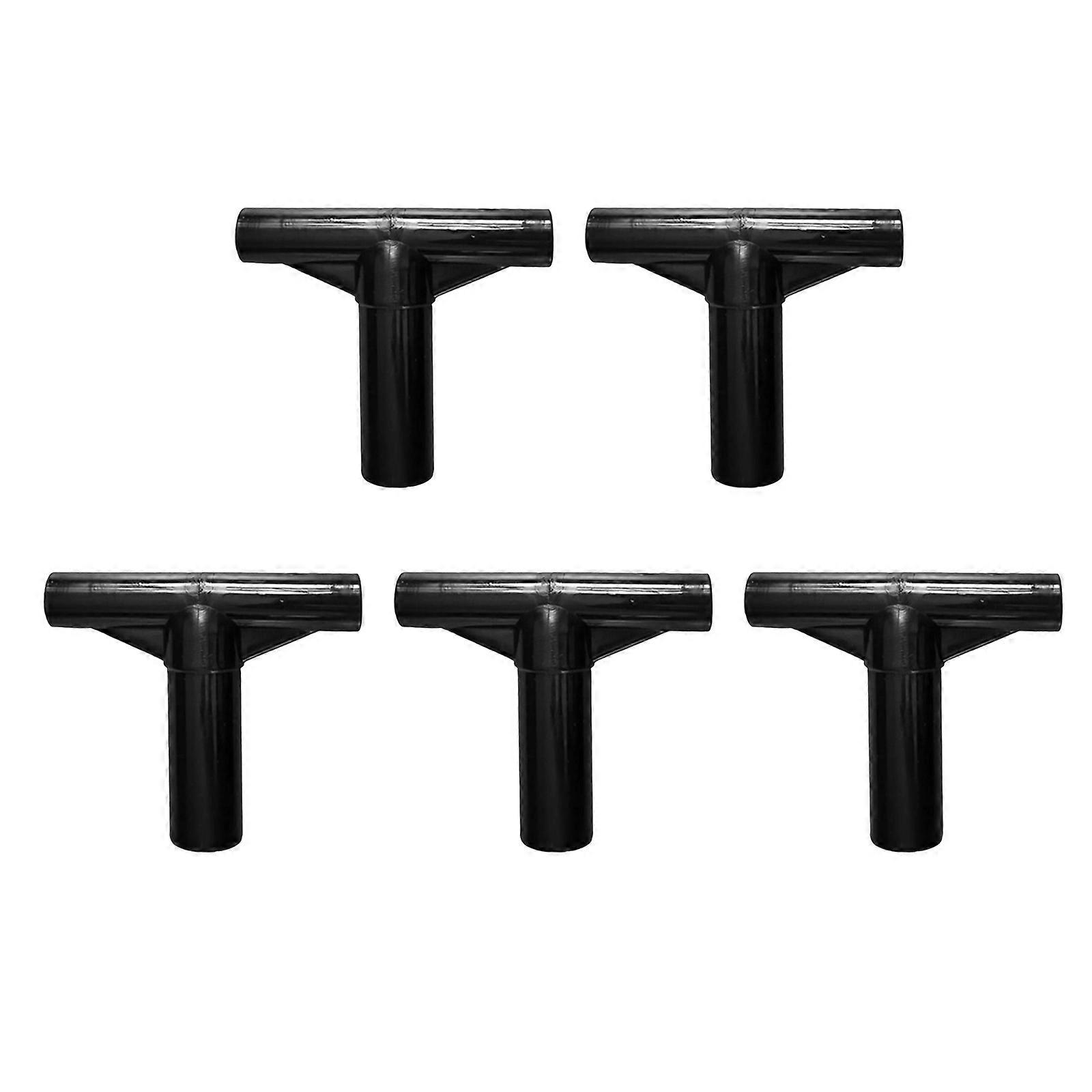 5Pcs Trampoline Enclosure Poles End Caps T Shaped Pipe Sleeve Quickly connect T Tube Trampoline T Joint Part Easy to Use  Black