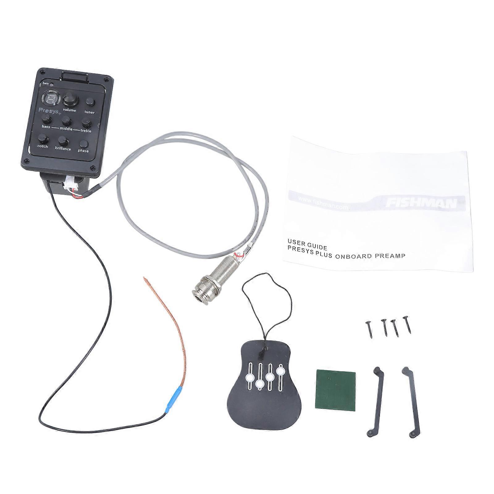 201 Mikrofonblend-Vorverstärker-EQ-Tuner Akustikgitarren-Vorverstärker-Tonabnehmer-Equalizer Gitarren-Piezo-Plektrum Gitarren-Tuner-Equalizer-Systeme Mehrfarbig