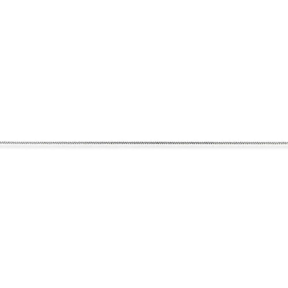 Jewelco London 18K 白金 - 紧密相连的经典 Curb 吊坠链项链 - 0.9 毫米规格