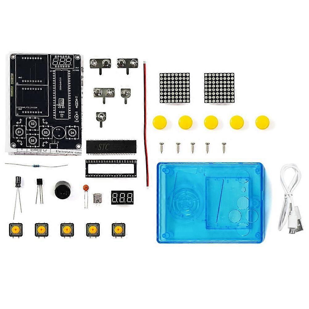 Game Console Production Kit DIY 51 Single-Chip Game Kit Blue Shell
