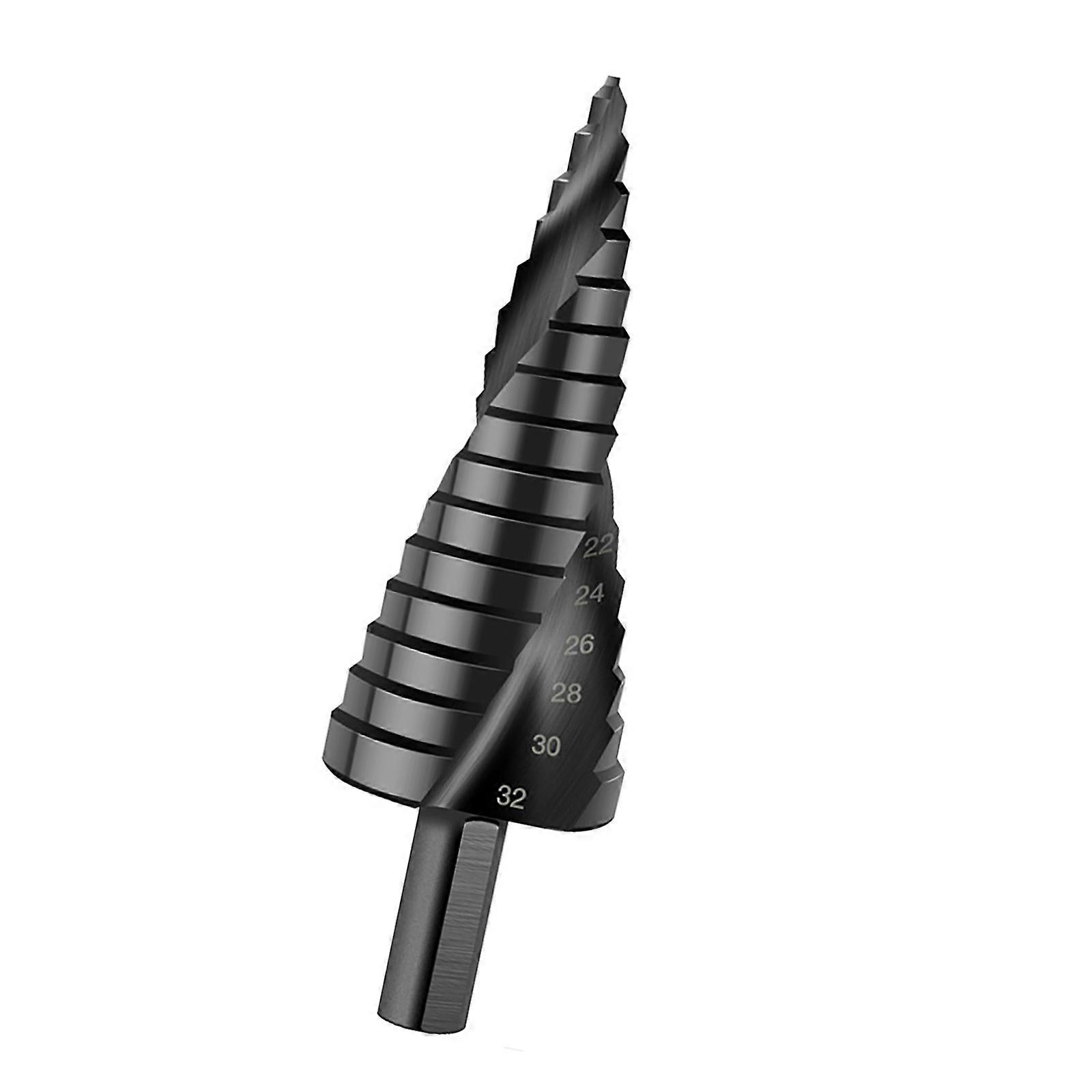 Precisions Step Drill Bit for Metal and Wood with Round Shank, High Hardness Taper Drill Spirals Grooves Step Drill Bits Multicolor