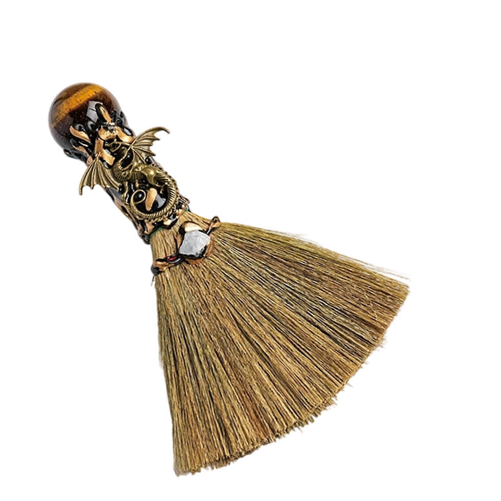 Artistic Crystal Ball And Enchanting Witches Broomsticks Display Piece Spiritual Decors For Shelf Or Workspaces Ornament Multicolor