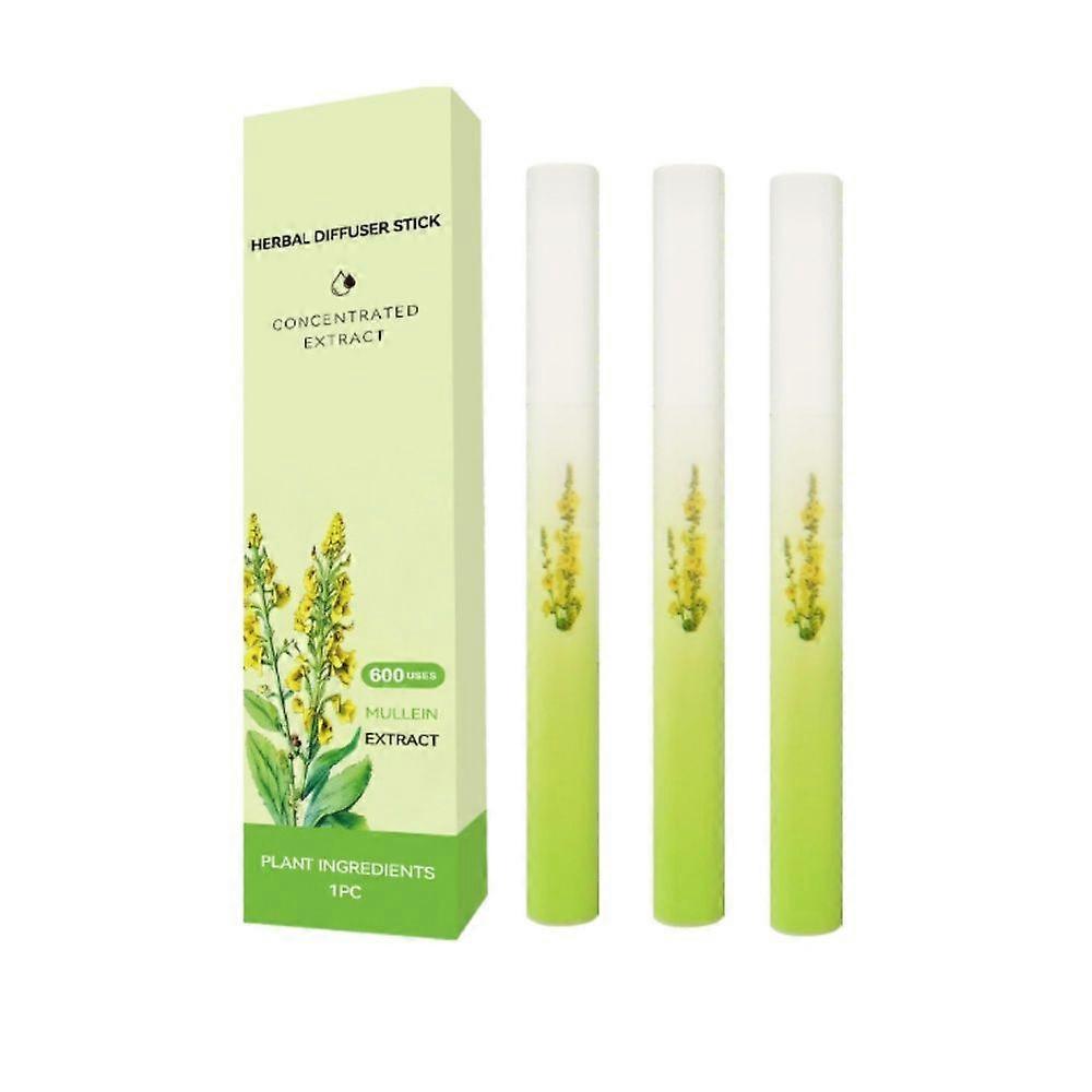 Mullein Herbal Diffuser Upgraded with Extracts of Mullein, Thyme and Mint for Cleansing Lungs, Improving Breathing and Oral Air Freshening