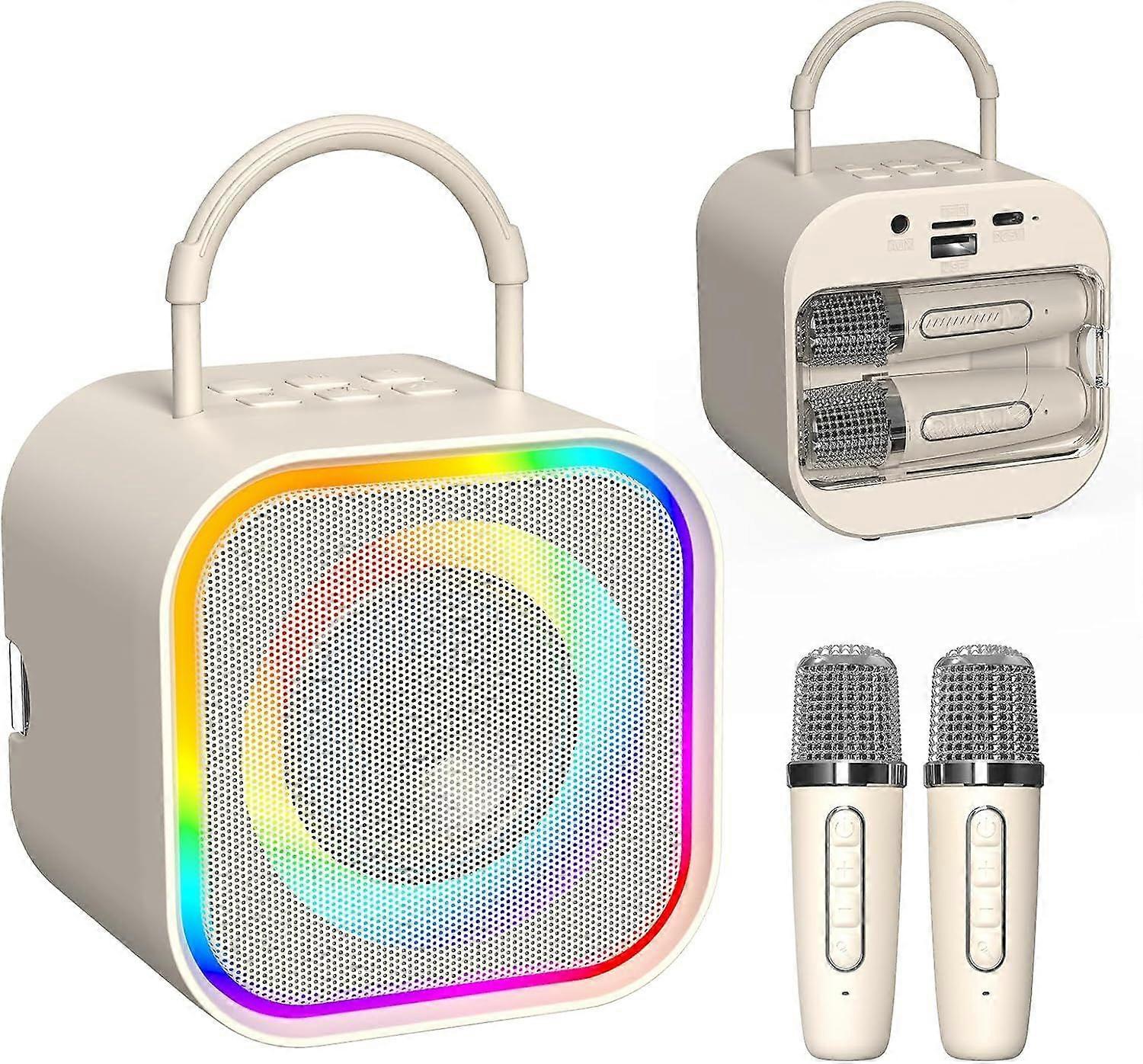 Karaoke Machine,Mini Karaoke Machine with 2 Wireless Mics ,Portable Bluetooth Speaker