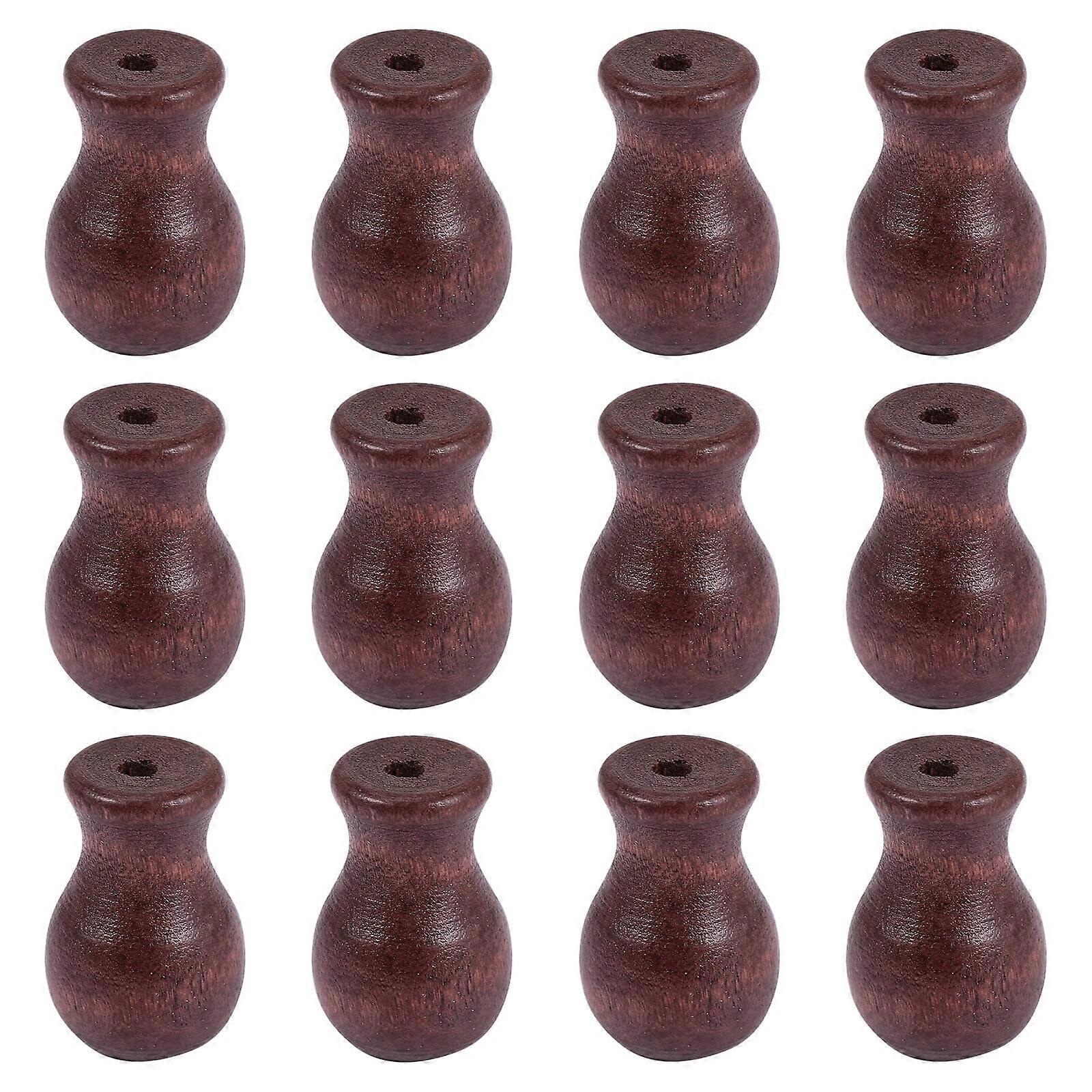 Eease 12pcs Wood Cord Tassels Window Blind Cord Tassels Knobs Cord Drops Pull Ends