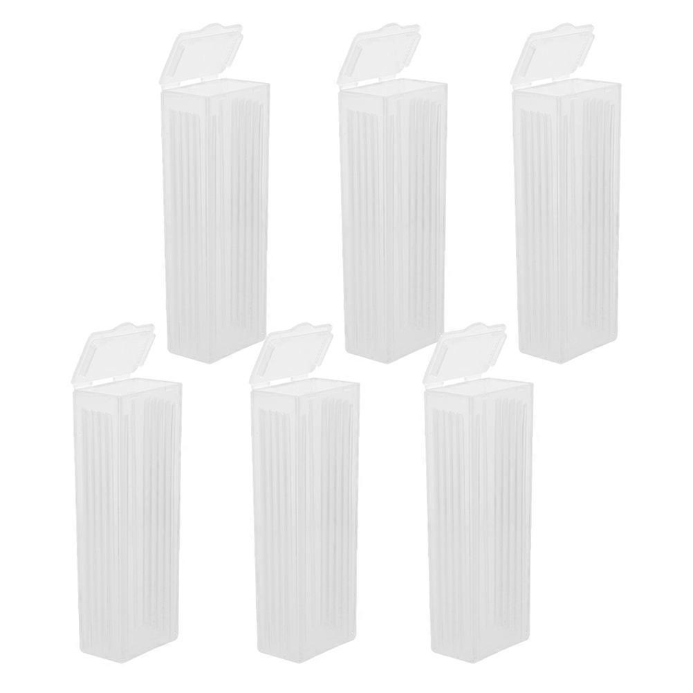 Plastic Glass Microscope Slide Storage Box for Classroom Use with 6Pcs