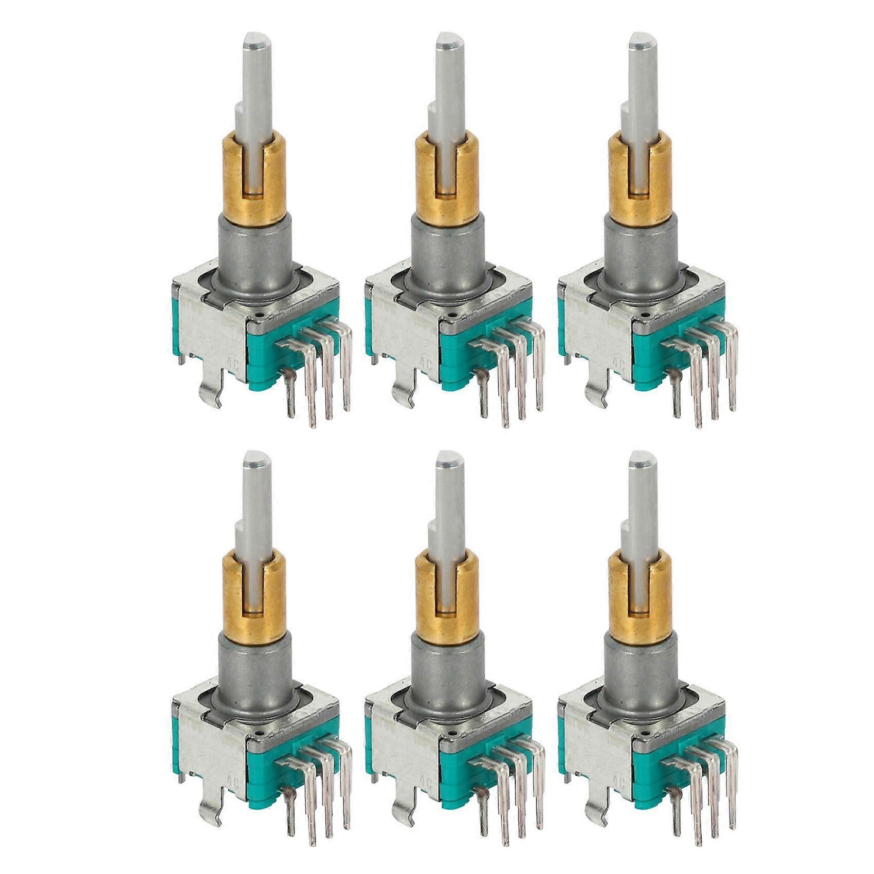 6X EC11EBB24C03 Dual Axis Encoder with Switch 30 Positioning Number 15 Pulse Point Handle 25mm
