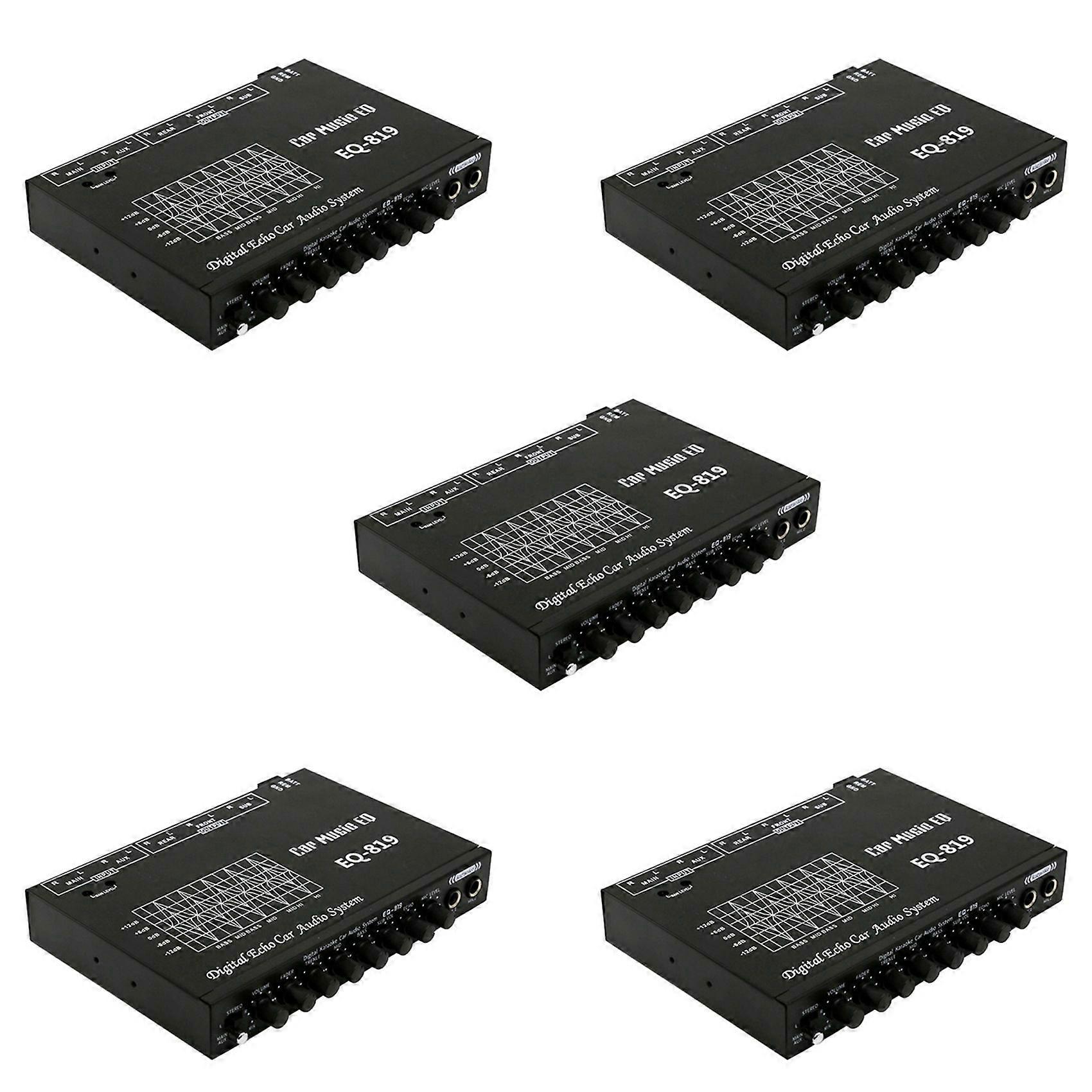 5X EQ-819 Car Equalizer Multifunctional Car Audio EQ Tuning Crossover Amplifier Parametric Equalizer Car Audio Equalizer