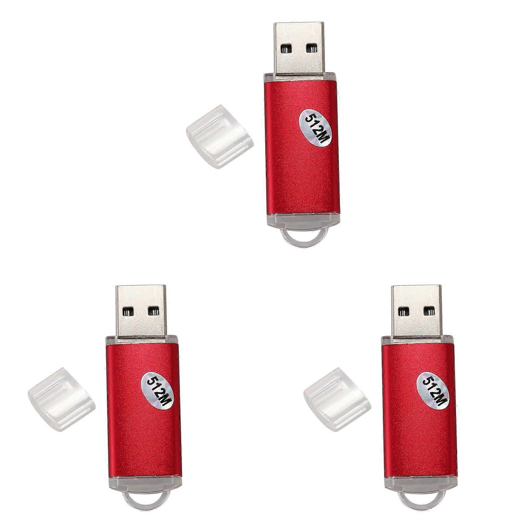 3X USB 2.0 Flash Memory Stick Pen Drive Storage Thumb Color:Red Capacity:512MB