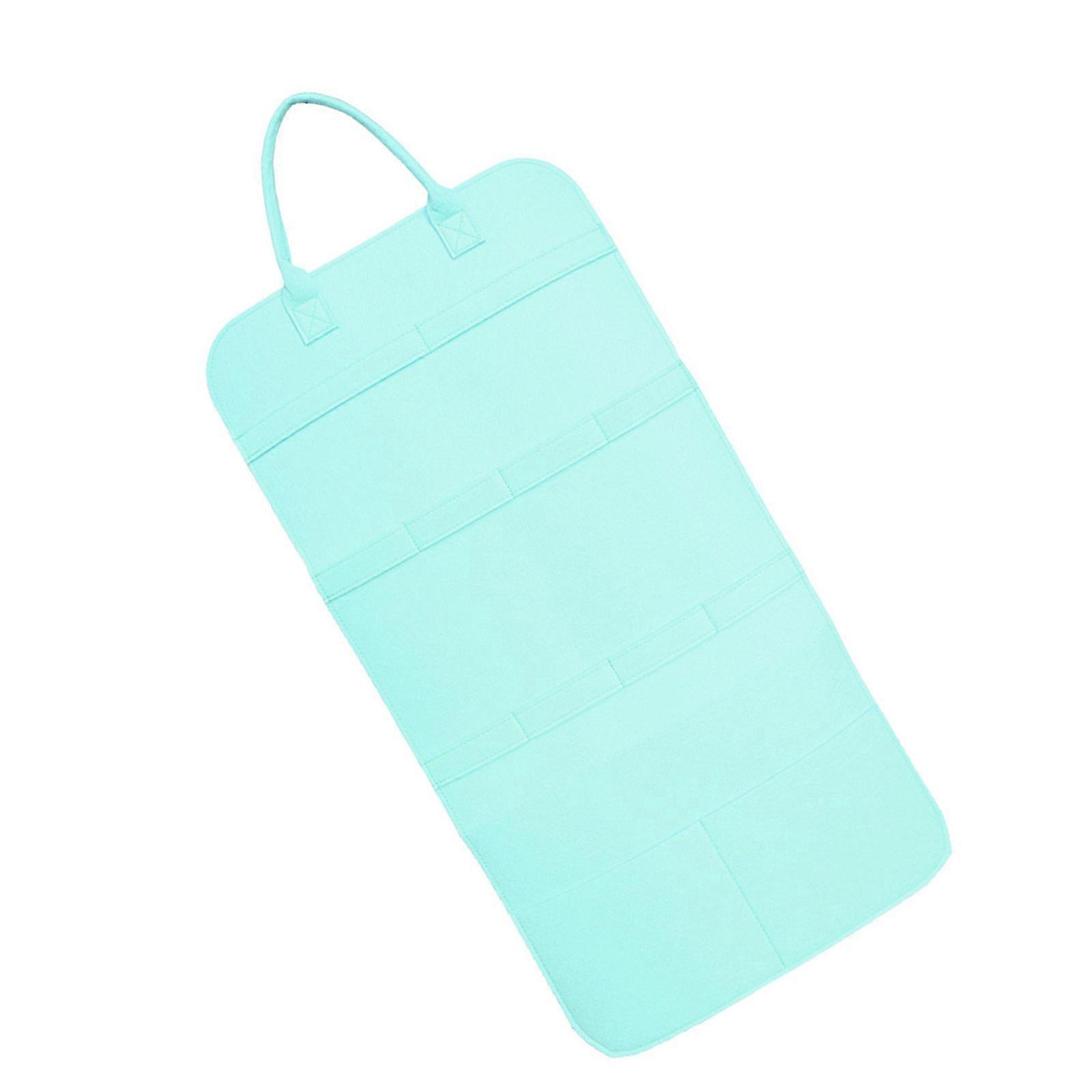 Cats Stick Toy Storage Bag Toy Display for Felines Plaything Wand Storage Bag Wall Hanging Bag with Functional Pocket  light blue