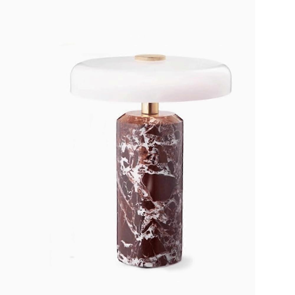 Marble Table Lamp with Touch Control Lighting, Nordic Style Wireless Bedside Lamp Red