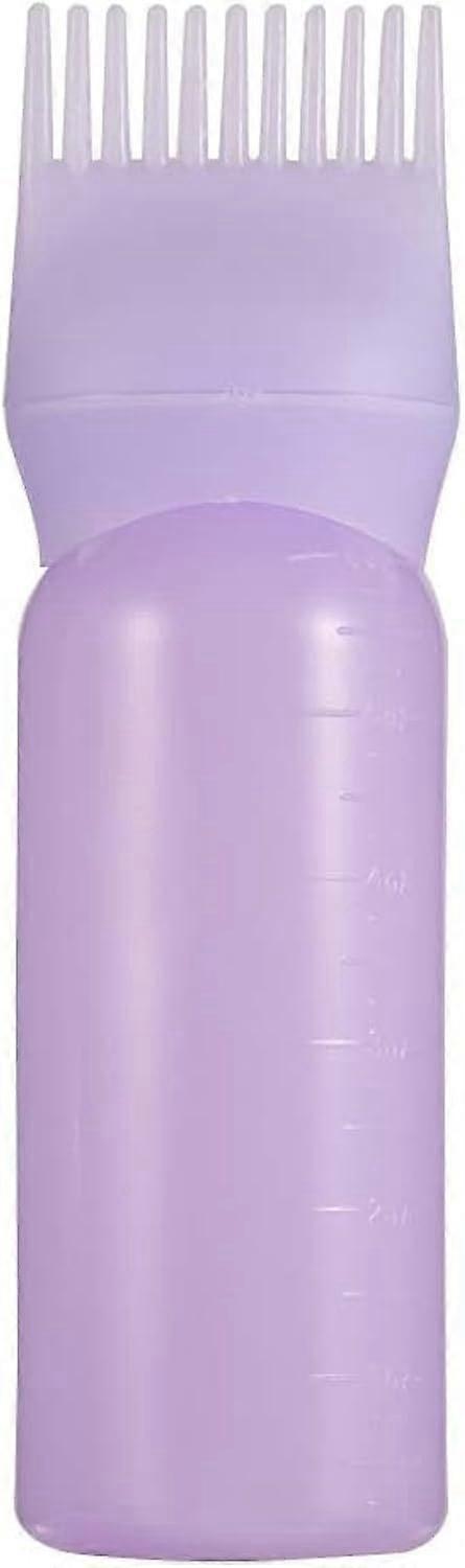 Purple Root Comb Hair Dye Applicator Bottles 3 Pack with Graduated Scale for Precise Coloring and Treatments