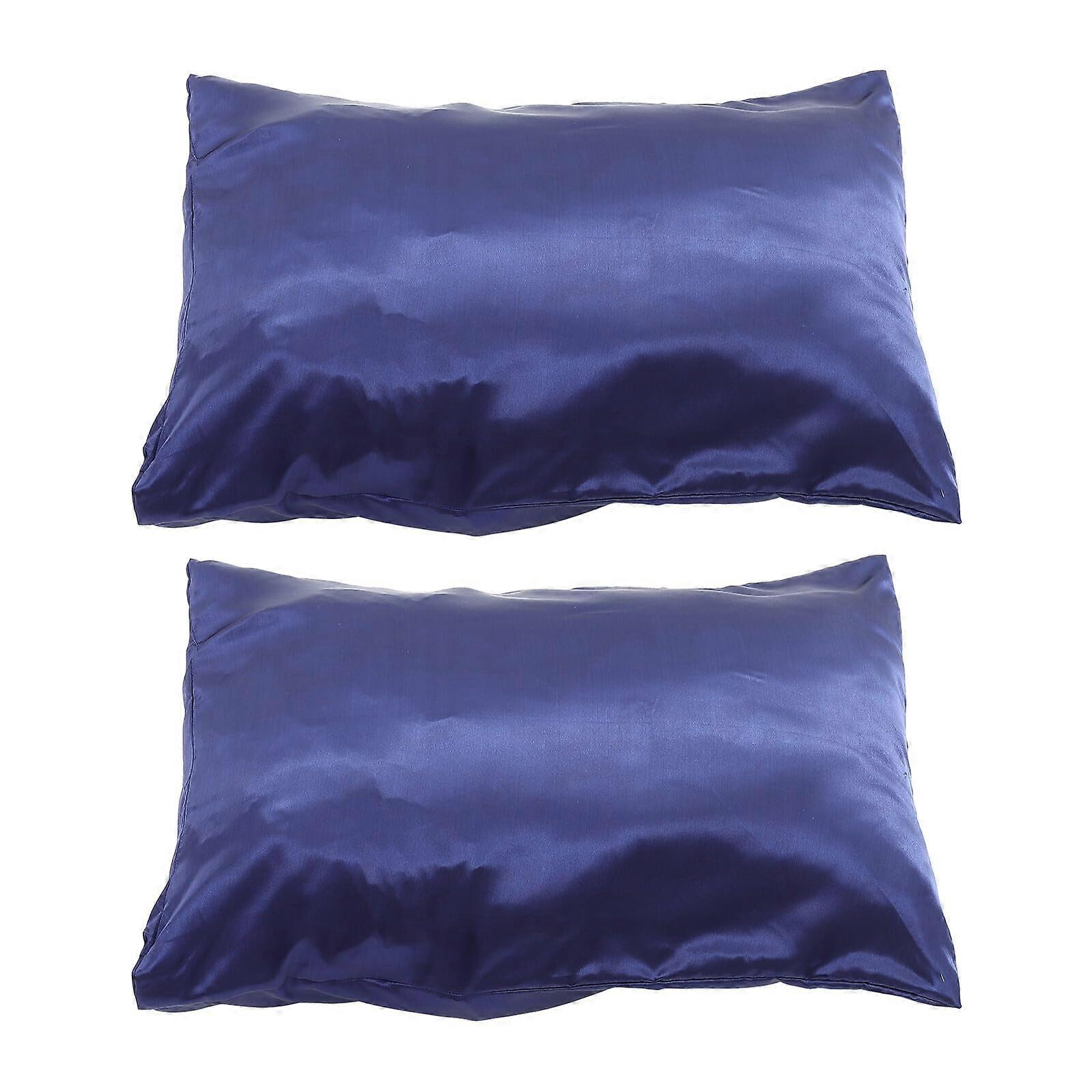 2pcs Black Satin Pillowcase Standard Size for Hair and Skin, Reduce Frizz and Maintain Hydration