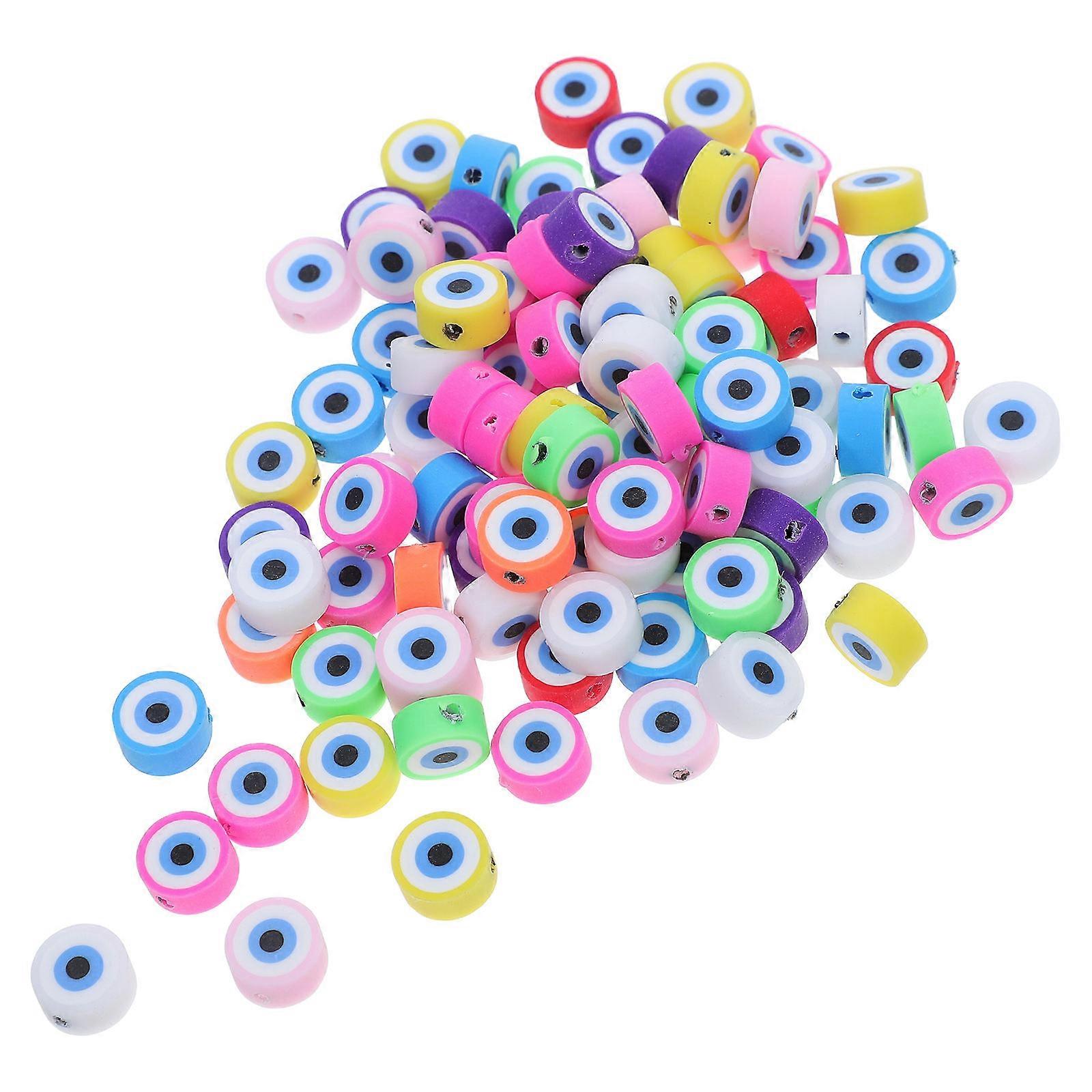 Creative DIY Evil Eye Clay Beads for Jewelry Making 100Pcs Set