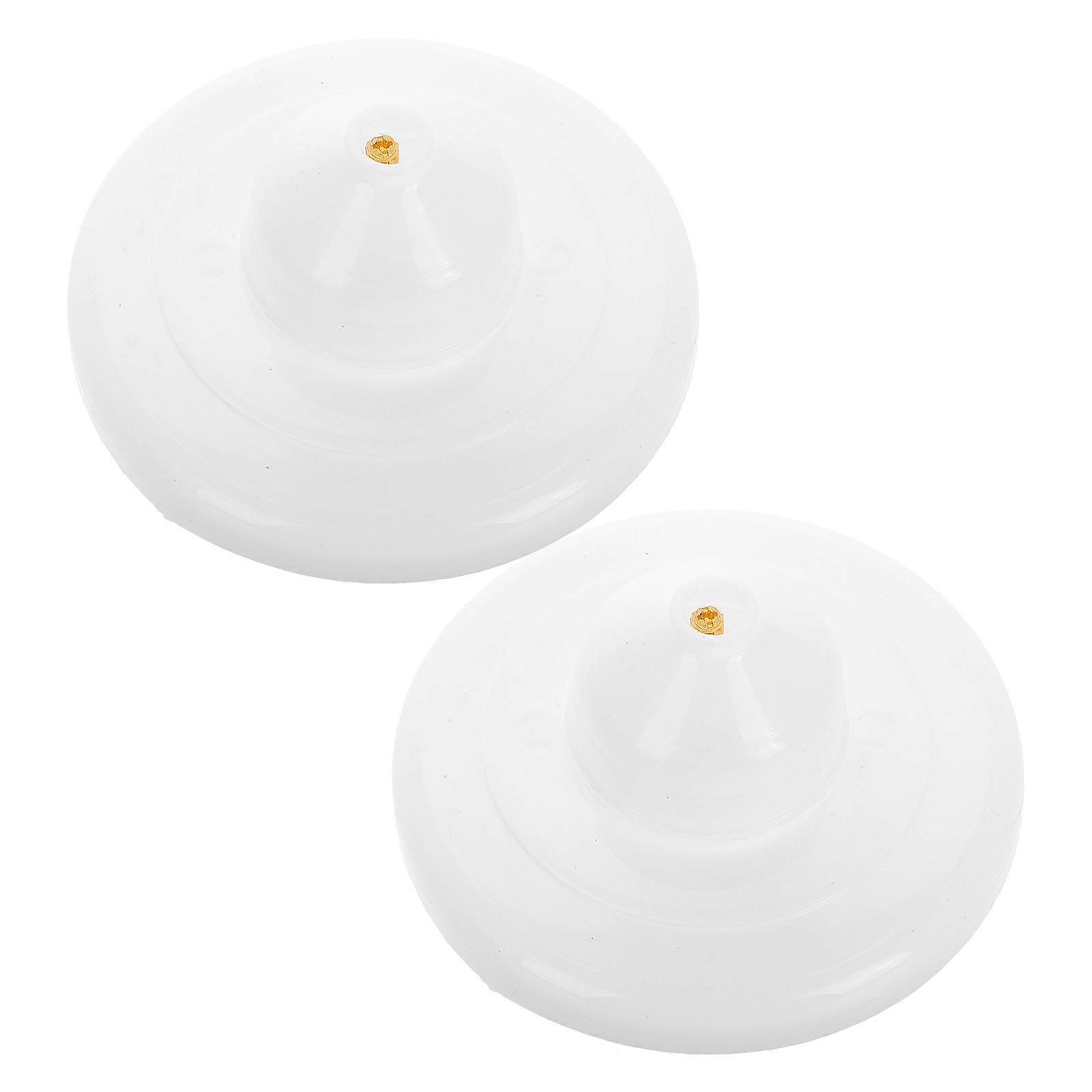 White Pull Chain Light Fixture with Thick Plastic Base for Chain Light 2Pcs