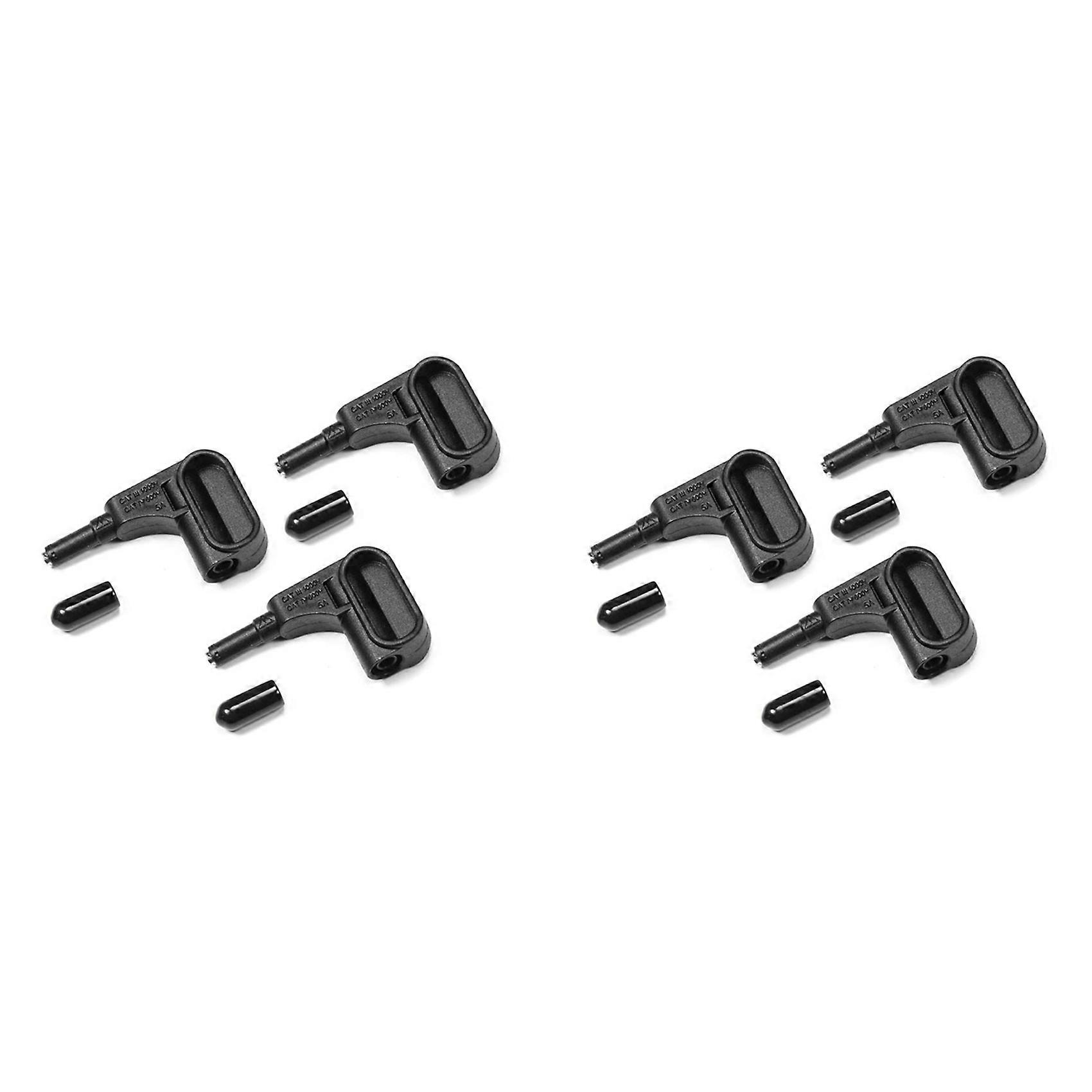 6X Multimeter Magnetic Connector 4mm Banana Plug Connector Measurement Tool Component Magnet Probe Terminal Black