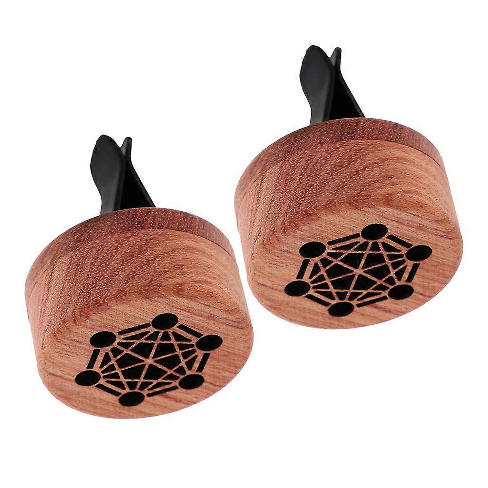 Wood Car Vent Clips Diffuser for Essential Oil Aromatherapy 2Pcs Set