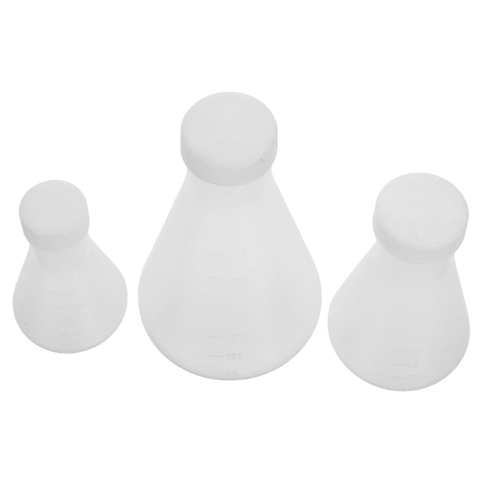 3Pcs Children Plastic Conical Flask for Storage Use Educational Tool