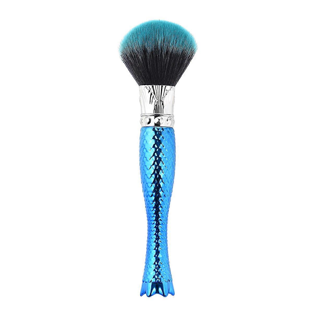 Makeup Brush Nylon Bristles for Powder Use with Blue Plastic Handle