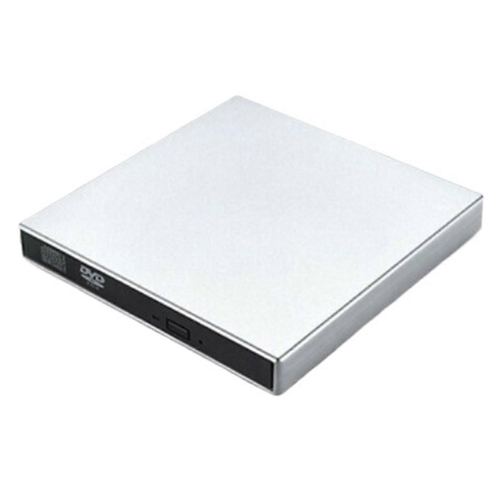 External USB Mobile DVD Player CD Burner Easy To Use Silver Portable Windows Mac Compatible