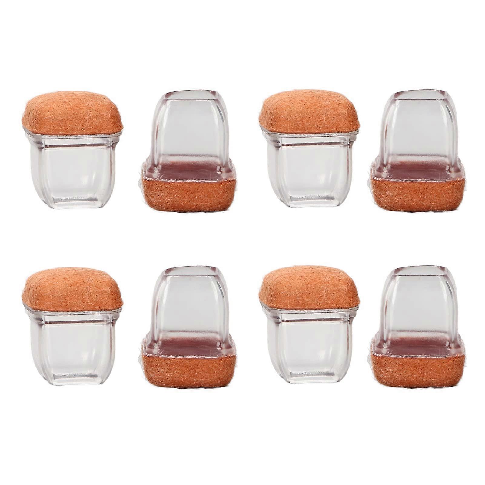 Furniture Leg Protectors with Felt Pads for Chair and Table Legs, Transparent Noise Reducing Set of 8