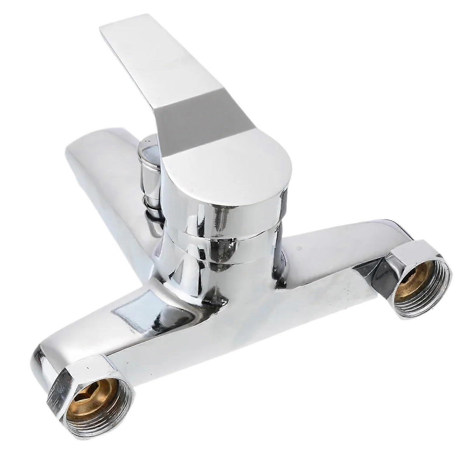 Chrome Wall Mounted Bathroom Basin Mixer Faucet with Leak Hot and Cold Water Control