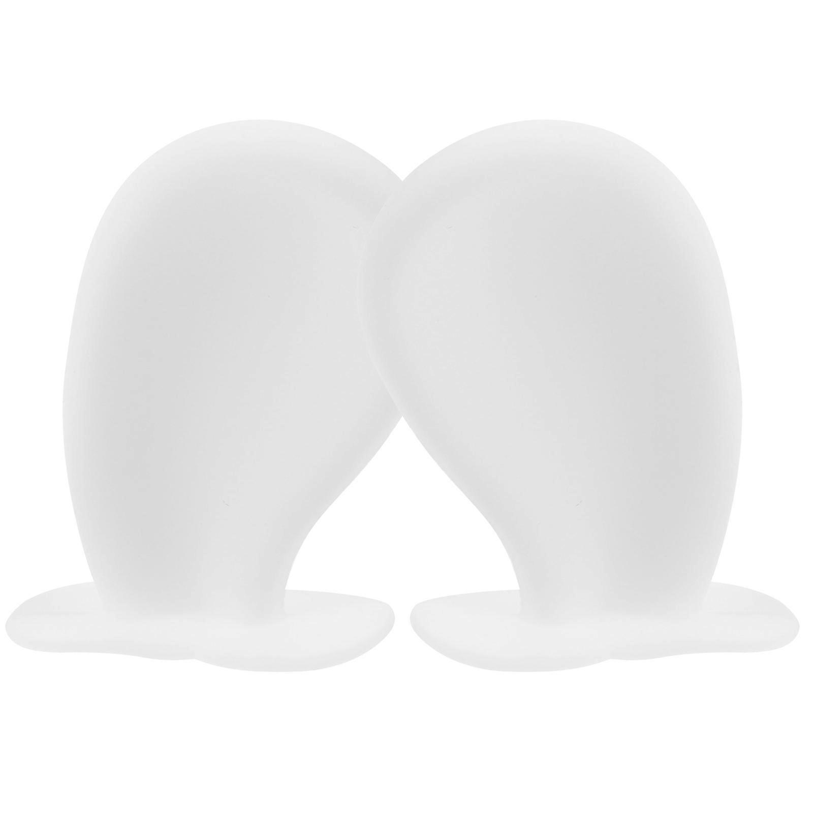 White Silicone Rabbit Ear Decor for Motorcycle Lightweight and Durable 1 Pair